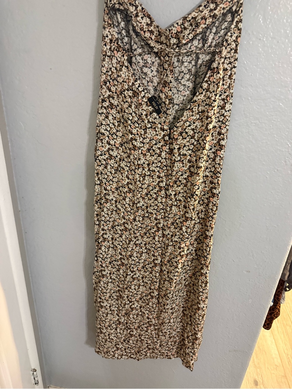 AFRM Beige Floral Slip Midi Dress - Picture 6 of 8